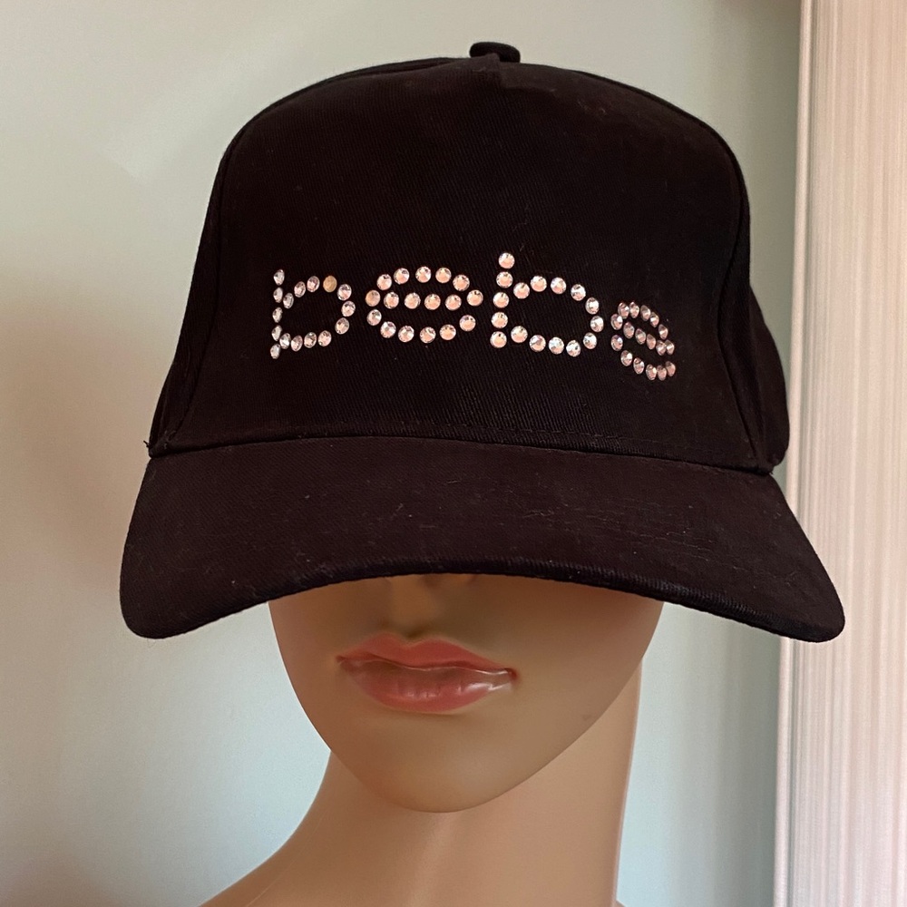 Bebe Black Cap with Rhinestone Embellishment - Picture 7 of 17
